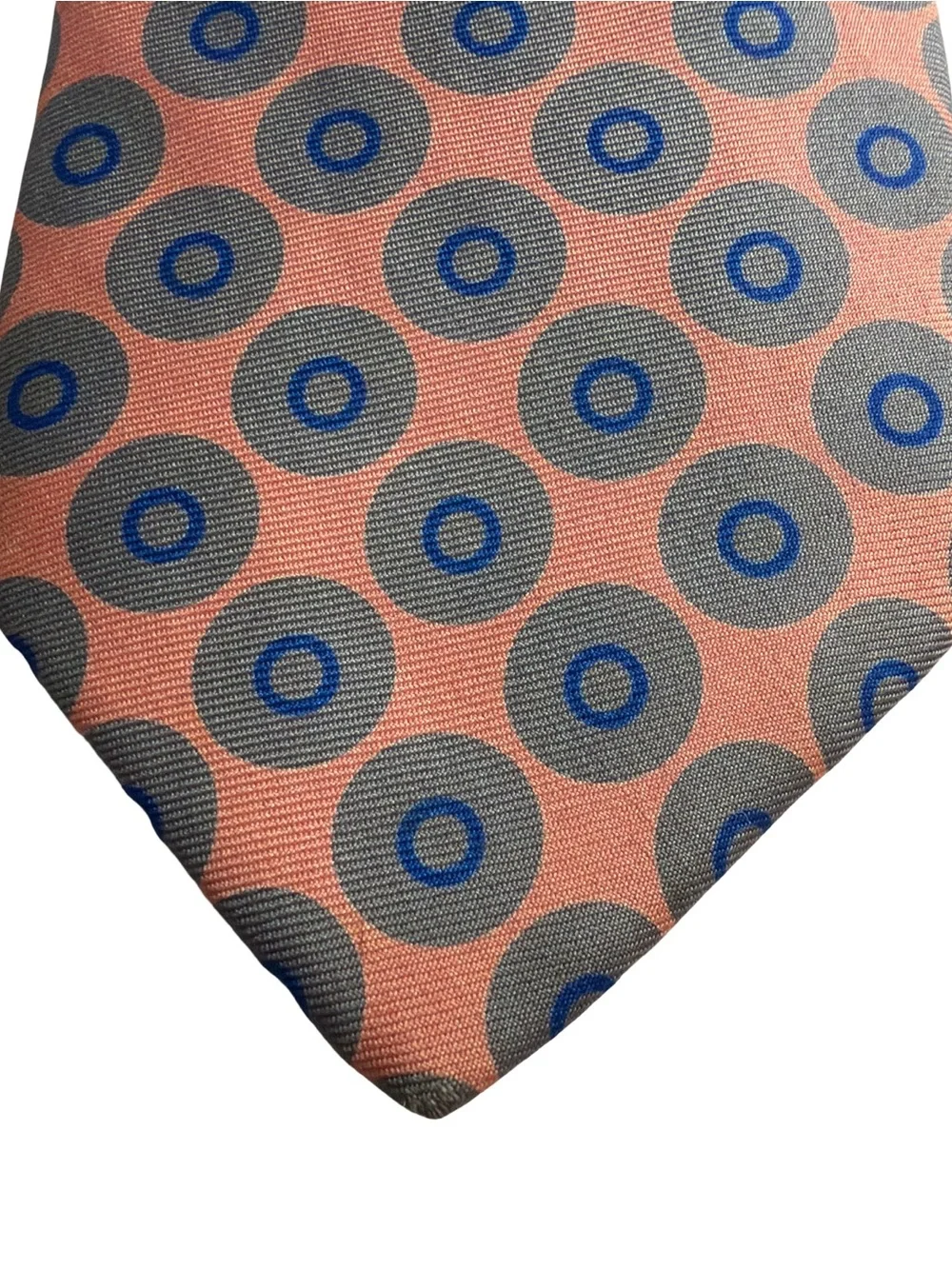 Givenchy Monsieur Pink and Blue Silk Circle-Pattern Tie